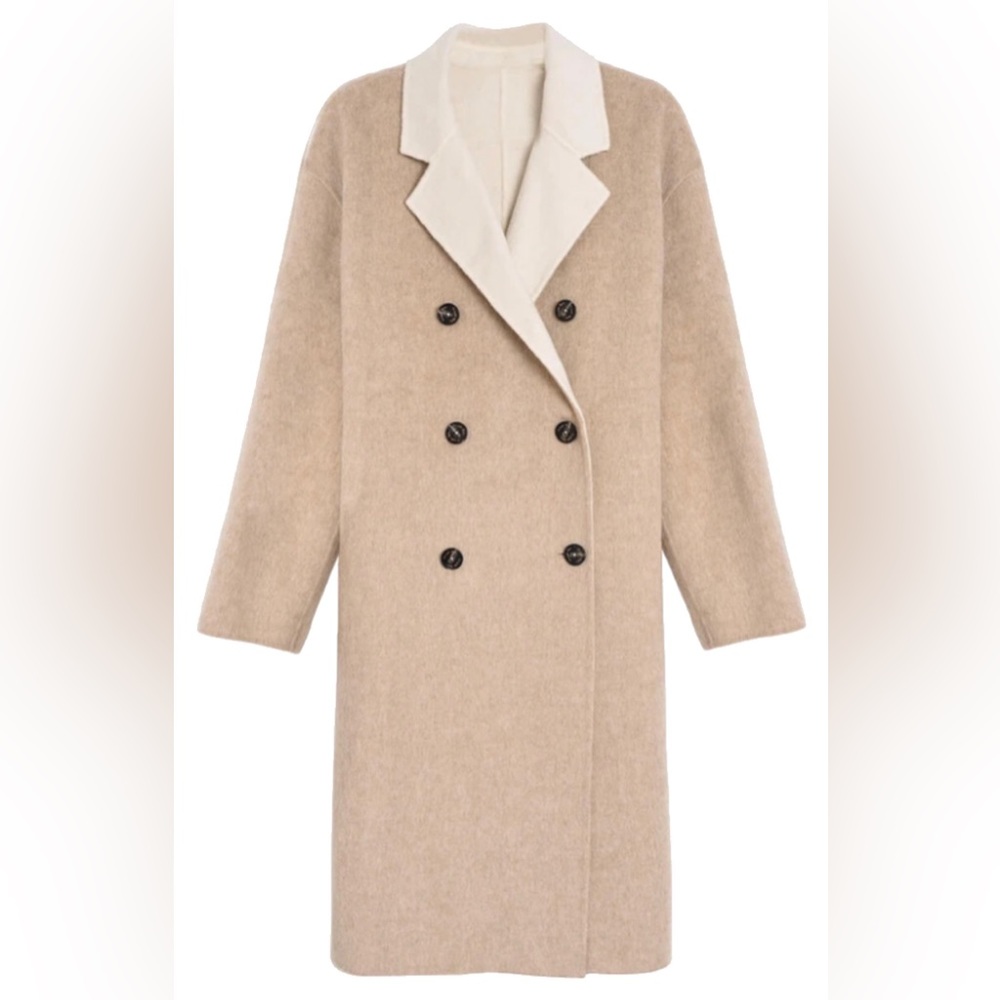 NWT Simple Retro Lilac Double side Wear Long Coat